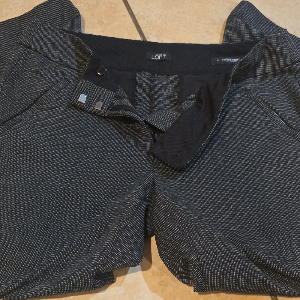 LOFT Charcoal and Black Trousers
